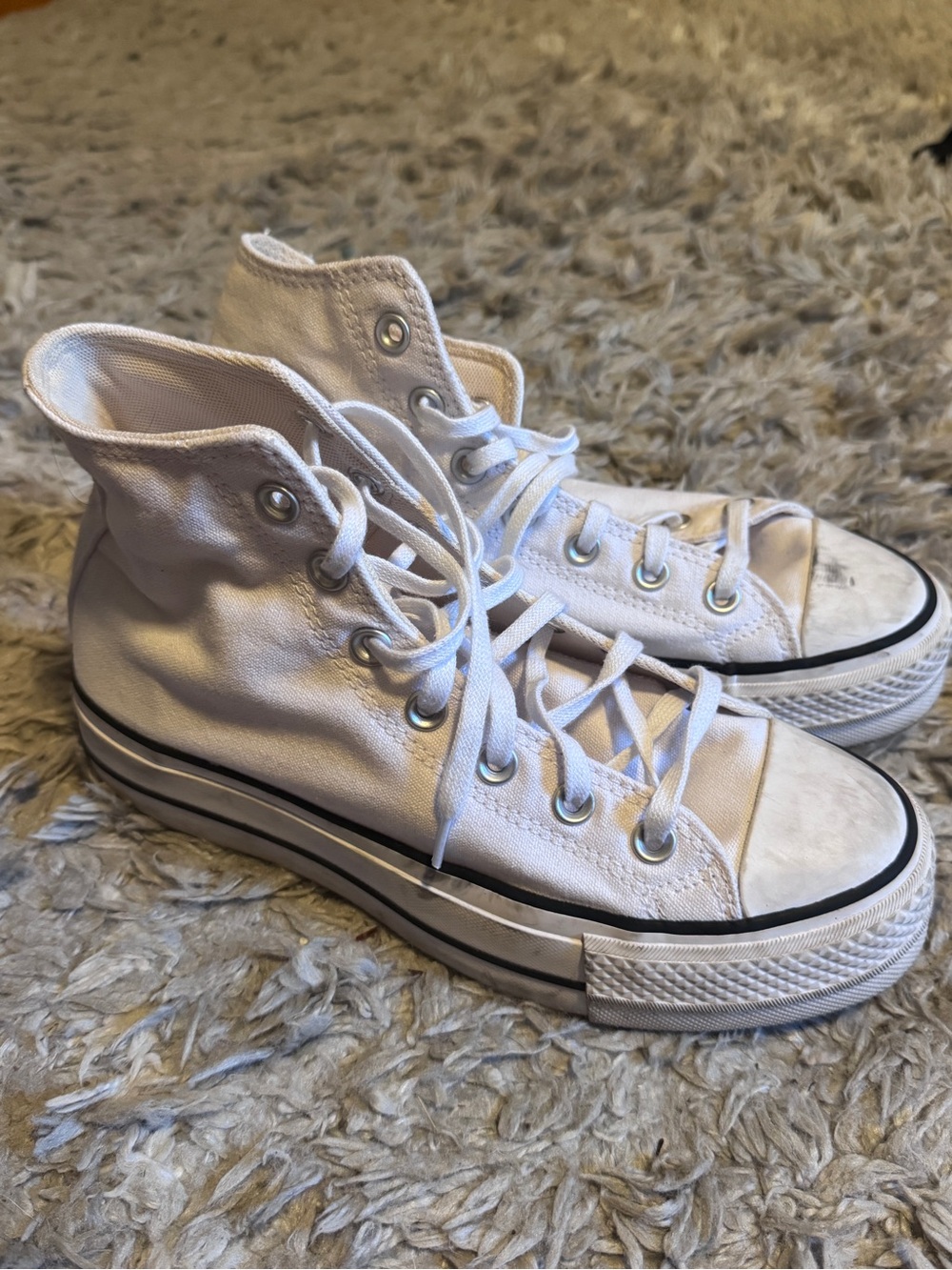 White High-Top Converse Sneakers